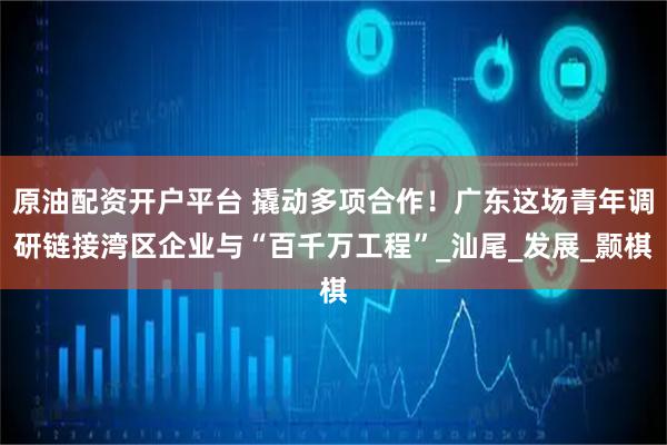 原油配资开户平台 撬动多项合作！广东这场青年调研链接湾区企业与“百千万工程”_汕尾_发展_颢棋