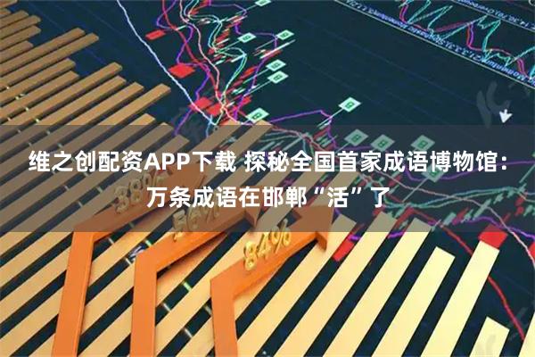维之创配资APP下载 探秘全国首家成语博物馆：万条成语在邯郸“活”了